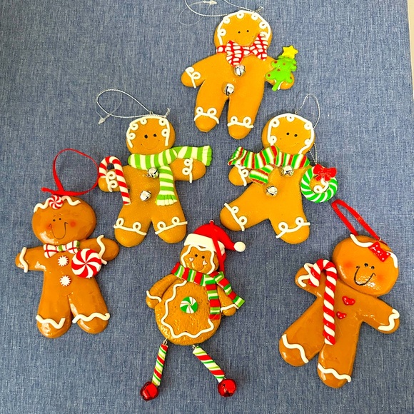 Gingerbread Man Christmas Ornaments Set - Picture 1 of 9